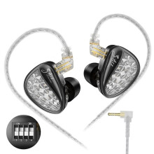 KZ ZA12 2DD+4BA Hybrid IEM Headphones Wired InEar Monitor HiFi Tuning Earphones Sports Cancellin Gaming Headset Tuned Version