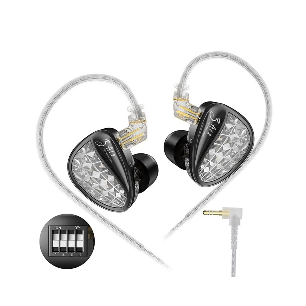 Kz Za12 2Dd+4Ba Hybrid Iem Headphones Wired Inear Monitor Hifi Tuning Earphones Sports Cancellin Gaming Headset Tuned Version 4711140819594