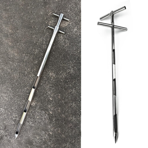 Stainless Steel Grain Sampler Probe with 3 Slots, Rotary Soil Sampling Tool for Precise Agricultural Collection