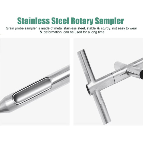 Stainless Steel Grain Sampler Probe with 3 Slots, Rotary Soil Sampling Tool for Precise Agricultural Collection 2