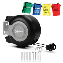 Retractable Washing Line with 30M Drying Space Heavy Duty Twin Pull Out Clothes Line for Indoor Outdoor Use Dual Clothes Line for Garden Patio