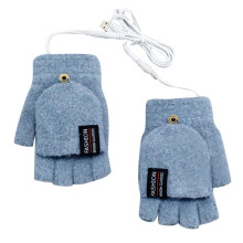 Convertible Winter Gloves Heated Fingerless Mittens with Soft Thermal Lining for Cold Weather Cycling
