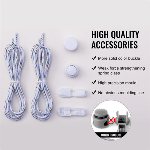 Elastische Schnürsenkel ohne Binden, 110 cm, 1 Paar White 1