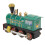 Clockwork Train Toy Tinplate Wind-Up, Green, Small 16
