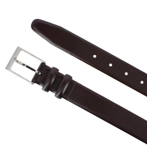 BOCONI Men's Smooth Italian Leather Double Loop Belt 1