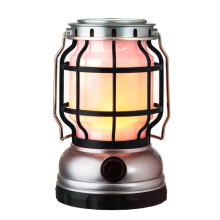 Camping Lantern Rechargeable USB and Solar Powered, Adjustable Brightness Outdoor Hiking Tent Light