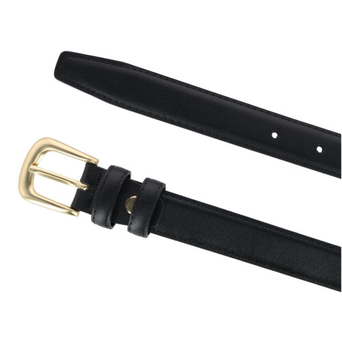 CTM Women's Leather Adjustable Belt with Statement Buckle 1