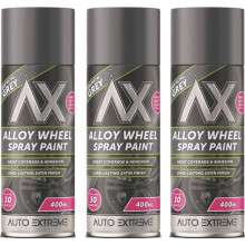 3 x 400ml GREY ALLOY WHEEL SPRAY PAINT SCRATCH RESISTANT METAL