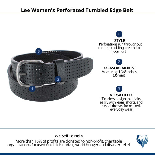 Lee Women's Perforated Tumbled Edge Belt 1
