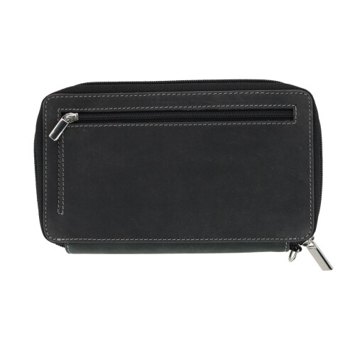 CTM Women's Embossed Floral Tooled Leather Wristlet 2