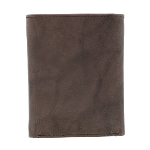 CTM Men's American Bison Leather RFID Trifold Wallet 1