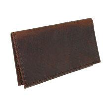 Boston Leather Textured Bison Leather Chequebook Cover Wallet