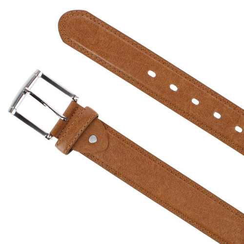 CTM Men's Big & Tall 38 mm Wide Basic Leather Belt 1