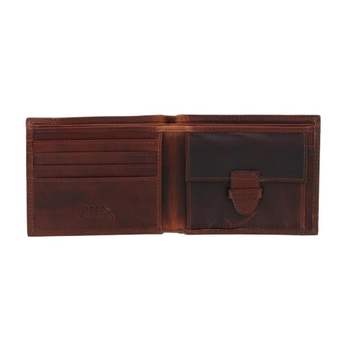 CTM Men's Pull Up Leather Bifold Wallet with Coin Pocket 1