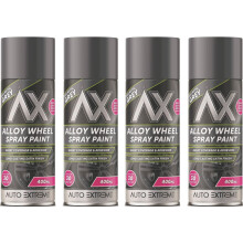 4 x 400ml GREY ALLOY WHEEL SPRAY PAINT SCRATCH RESISTANT METAL