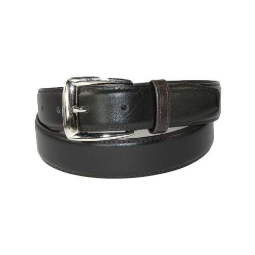 CTM Men's 32 mm Wide Basic Leather Dress Belt 2