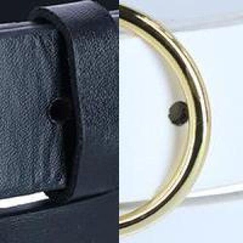 CTM Women's Thick Rounded Buckle Belt (Pack of 2) 2