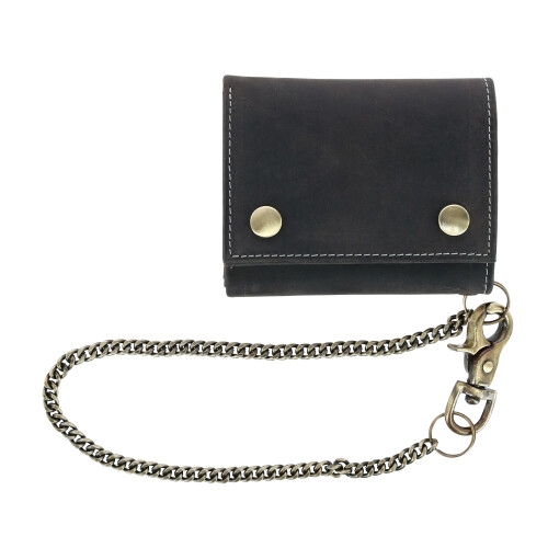 CTM Men's RFID Hunter Leather Chain Wallet 1