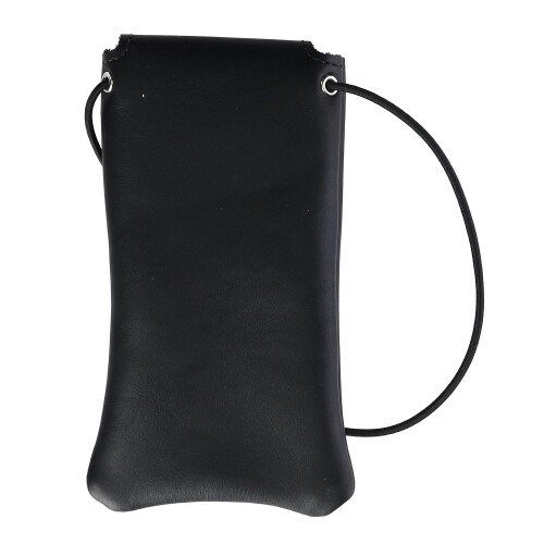 Boston Leather Solid Leather Eyeglass Case with Neck String 1