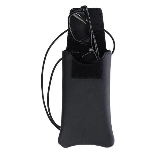 Boston Leather Solid Leather Eyeglass Case with Neck String 2