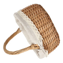 Portable Wicker Storage Basket Single Handle-Snowflake S