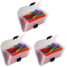 Porte-documents en plastique multifonctionnel A6, 3 pièces, 13