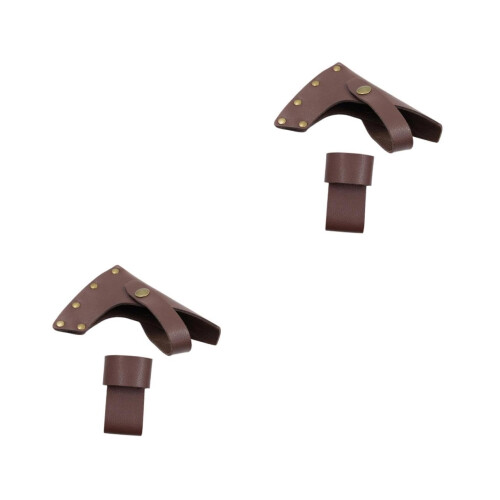 2pcs PU Leather Axe Sheath for Camping, Durable Hatchet Cover with Rustic Style, Light Brown