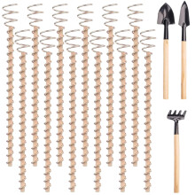 Electroculture Copper Garden Stakes 10Pcs Set with 3 Shovels for Plant Growth and Easy Soil Installation