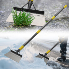Garden Snow Shovel 60in Heavy Duty Stainless Steel Floor Scraper with Adjustable Long Handle for All‑Season Weeding and Ice Removal