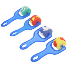 Children DIY Art Kit 4Pcs EVA Foam Rollers & Brushes Blue Handles for Painting