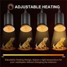 4-Pack 50W UVA Bulbs, Fit E27 Heat Reptile Lamp, Light Turtle Heat Lamp for Reptiles and Amphibian Tanks, Terrariums