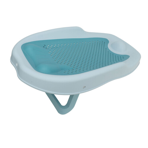 Blue Heart-Shaped Foldable Baby Bath Support Rack 1