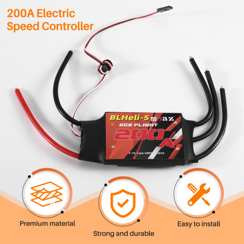 BLHeli RC Brushless ESC 200A Electric Speed Controller for Quadcopter Aircraft Model Fixed Wing Multi-Axis FPV RC Drone 1