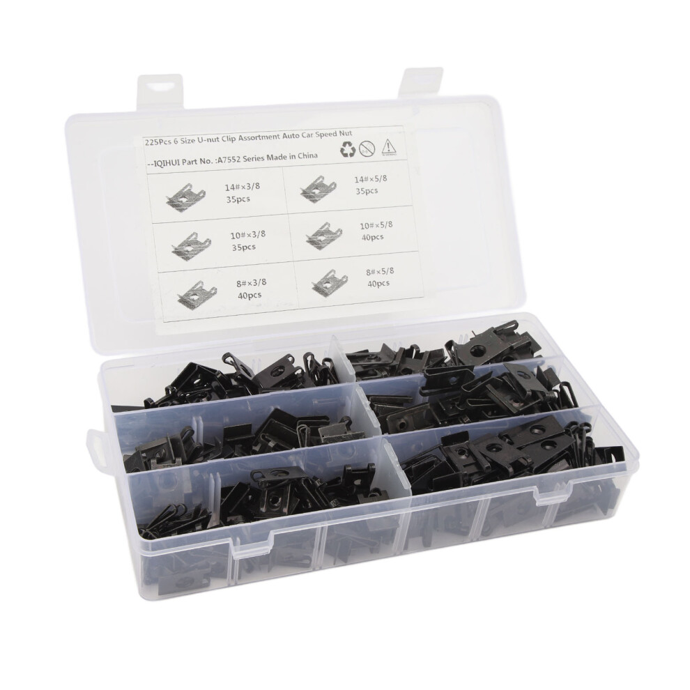 Stable Fixing U Nut Clip 6 Size 225Pcs 7055741061288