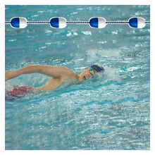 7m Blue White Pool Lane Divider, Adjustable Floating Swimming Pool Lane Rope 23ft for Outdoor Use