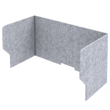 Folding Acoustic Desk Divider Privacy Panel, Noise Reducing Felt Office Screen with Cable Hole, 3Panel 100cm