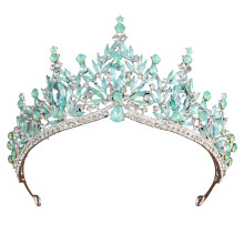 Elegante silberne Tiaras mit Designs für-silbergrünes Protein