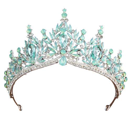 Elegante silberne Tiaras mit Designs für-silbergrünes Protein