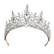 Tragbare Festzugkönigin-Diademe mit Kristallen, elegantes-Silber