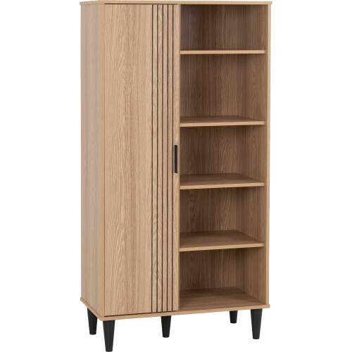 Seconique Tessa 1 Door Bookcase Unit - Natural Oak Effect 1