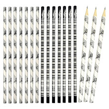 24PCS Music Pencils Musical Notes Pencil Piano Wooden Pencil Stripe HB Lead with Musical Instruments Patterns for School