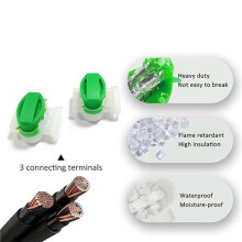 20Pcs 314 Wiring Terminal 3-Way Boundary Wire Connectors Moisture-Proof Tail Wire Connectors for Robotic Lawn Mowers