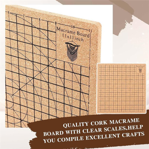 104pcs Macrame Board and Adjustable Holder Sided Grids Macrame Project Board Macrame Tools for Braiding Cording Bracelet 2