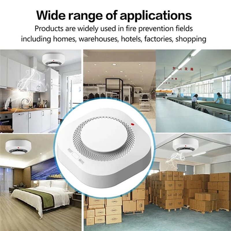 Tuya Zigbee Smoke Detector Home Smoke Alarm Sensor Fire Alarm for Home ...