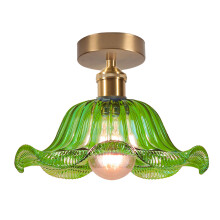 Plafoniera In Vetro Lampadario Moderno In Cristallo Lampada Da Soffitto Retrò E27 Per Corridoio E Soggiorno Verde