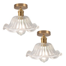 2PCS Glass Ceiling Light Modern Chandelier Crystal Retro Ceiling Lamp E27 For Hallway Living Room