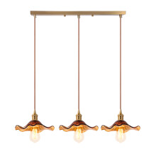3 Lights Vintage Interior Ceiling Light Glass Pendant Light Retro Pendant Lights Modern Glass Pendant Light Brown