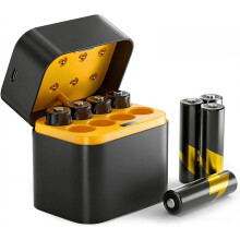 8 AA Rechargeable Lithium Batteries with Charger Box
