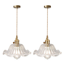 2PCS Glass Pendant Light Vintage Interior Ceiling Light Retro Pendant Lights Modern Pendant Light