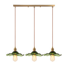 3 Lights Vintage Interior Ceiling Light Glass Pendant Light Retro Pendant Lights Modern Glass Pendant Light Green